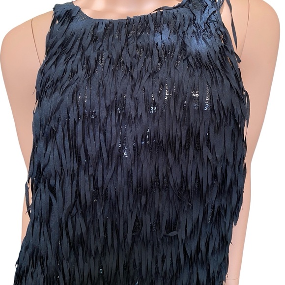 Next Black Fringe sequin Midi Dress party - Picture 2 of 12